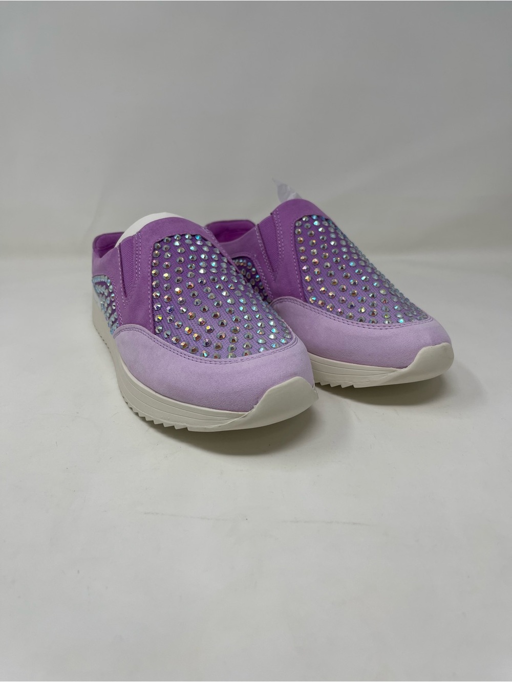 Kenneth Cole Lilac Slip-On Sneakers with Iridescent Rhinestones